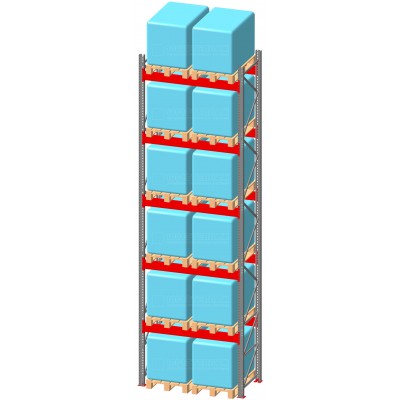 Стеллаж паллетный фронтальный СП 5500(Н)х2200х1100х90х1,5 мм (на ярус 2 финпаллеты по 600 кг)
