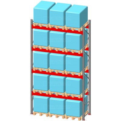 Стеллаж паллетный фронтальный СП 5500(Н)х2700х1100х100х1,5 мм (на ярус 3 европаллеты по 800 кг)