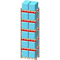 Стеллаж паллетный фронтальный СП 5500(Н)х2200х1100х100х1,5 мм (на ярус 2 финпаллеты по 400 кг)