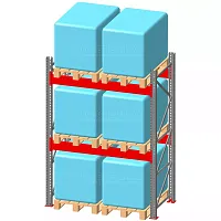 Стеллаж паллетный фронтальный СП 5000(Н)х2200х1100х100х2,0 мм (на ярус 2 финпаллеты по 600 кг)