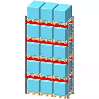 Стеллаж паллетный фронтальный СП 6500(Н)х3300х1100х120х2,0 мм (на ярус 3 финпаллеты по 600 кг)