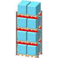 Стеллаж паллетный фронтальный СП 6500(Н)х2200х1100х120х2,0 мм (на ярус 2 финпаллеты по 800 кг)