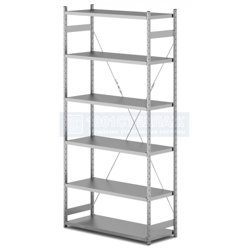 Стеллаж оцинкованный СЦЛ 3000х1000х300 - 6 полок (100 кг на полку) Стеллаж оцинкованный СЦЛ 3000х1000х300 - 6 полок (100 кг на полку)
