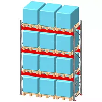 Стеллаж паллетный фронтальный СП 5500(Н)х2700х1100х120х2,5 мм (на ярус 3 европаллеты по 1500 кг)