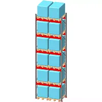 Стеллаж паллетный фронтальный СП 6500(Н)х1800х1100х120х2,0 мм (на ярус 2 европаллеты по 1000 кг)