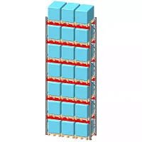 Стеллаж паллетный фронтальный СП 9500(Н)х3300х1100х120х2,5 мм (на ярус 3 финпаллеты по 400 кг)
