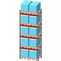 Стеллаж паллетный фронтальный СП 5500(Н)х2200х1100х120х2,5 мм (на ярус 2 финпаллеты по 400 кг)